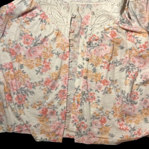 Lucky Brand Crochet Lace Floral Tank Top - Size Medium - Picture 6 of 9